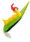 Preview: Orchideenstab, Blatt mit Raupe -gelb- (normale Ausf.)